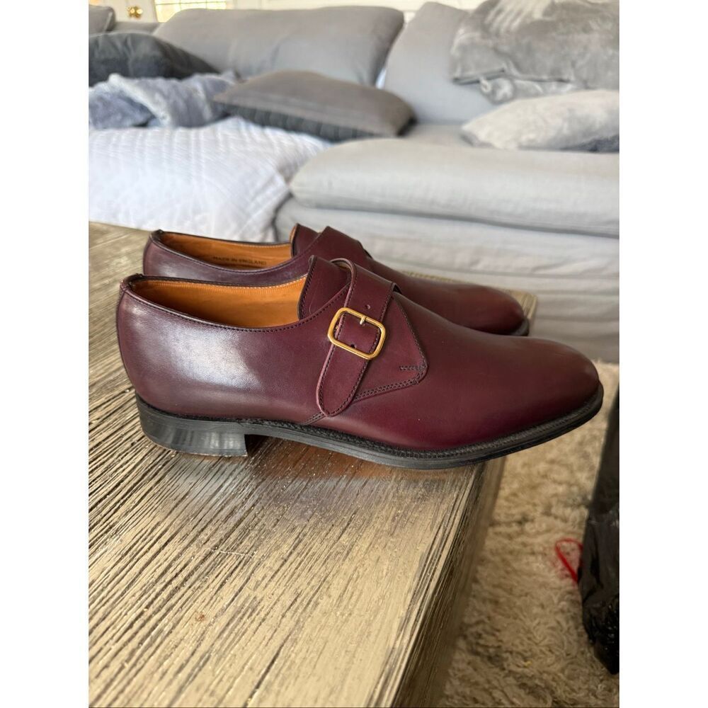 William Chatsworth Oxblood Leather Monk Strap Dress Shoes sz 10D Pristine